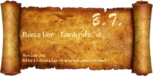 Baszler Tankréd névjegykártya